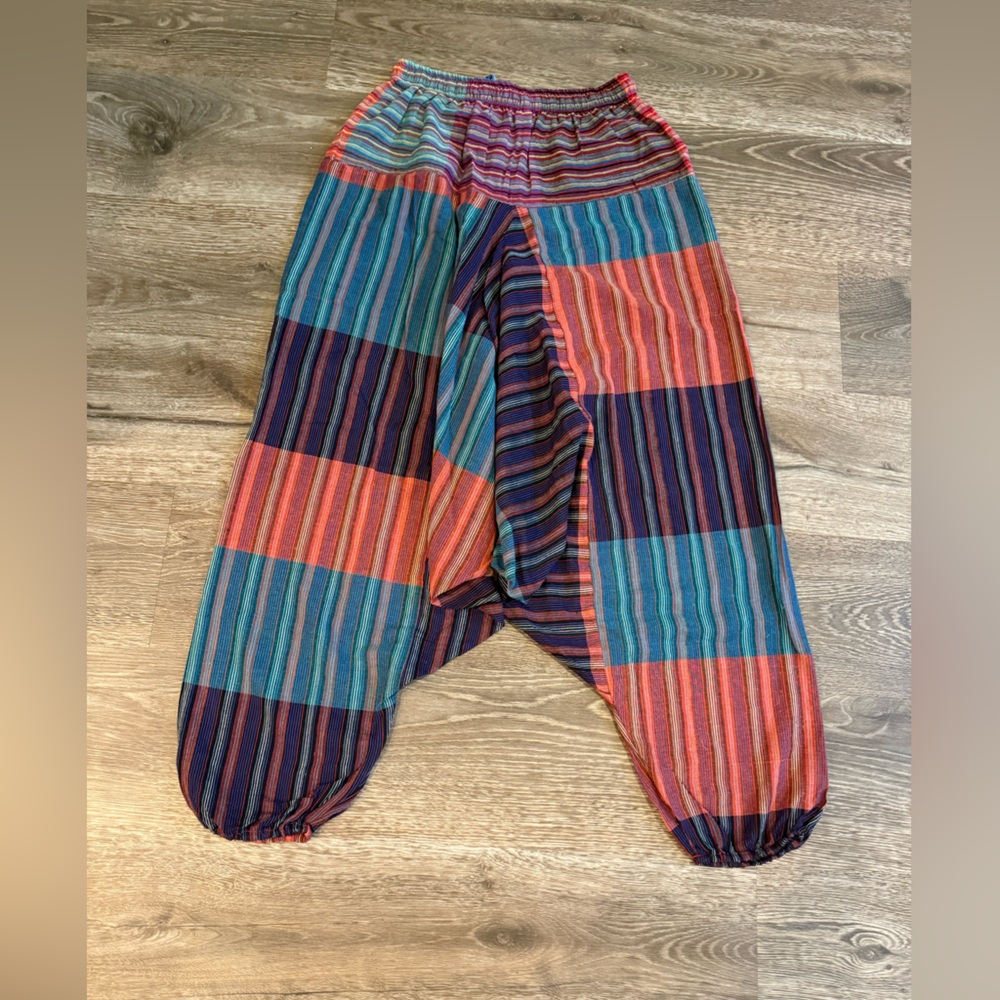 Colorful Striped Patchwork Harem Pants Kathmandu … - image 3